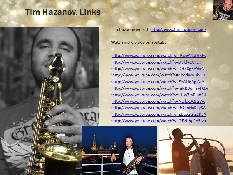 Tim Hazanov. Links Tim Hazanov website http://www.timhazanov.com/  Watch more video on Youtube: 